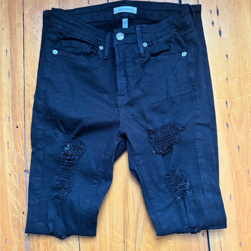 Good American Black Distressed Women’s  Jeans